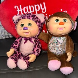 Adorable Leopard and Monkey Cabbage Patch dolls